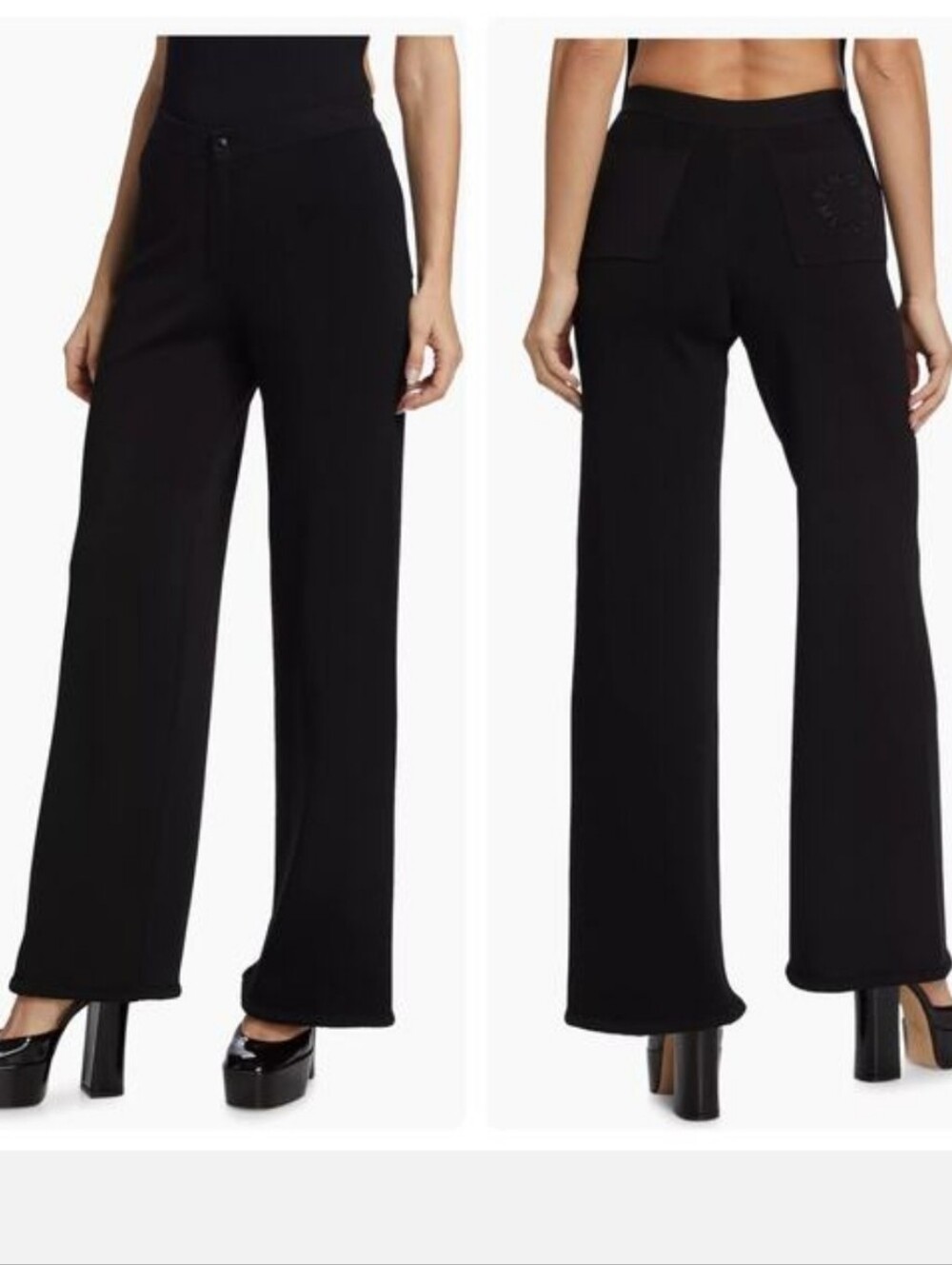 Simon Miller Jabber Wide Leg Knit Pants Black XS